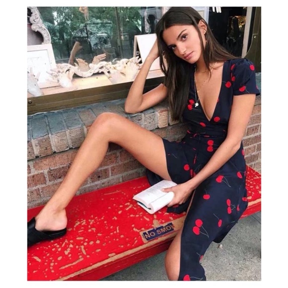 Dresses & Skirts - Cherry print boho gypsy true wrap dress